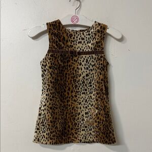 Leopard Print Sleeveless Dress with Belt